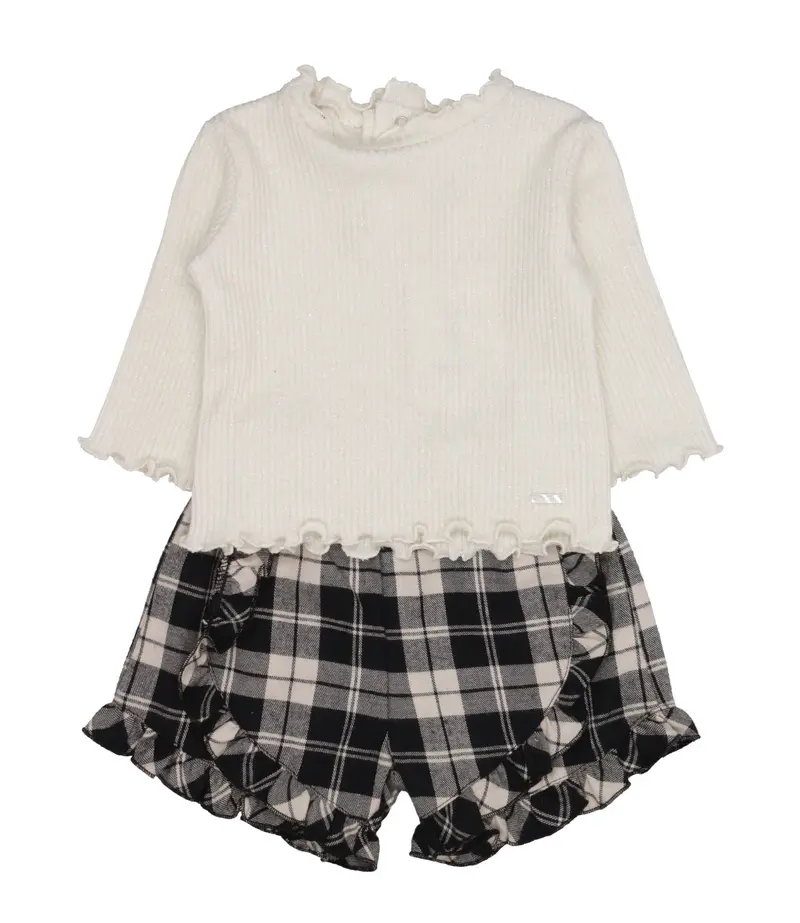 Lalalù | Set Maglia e Short Bianco e Nero