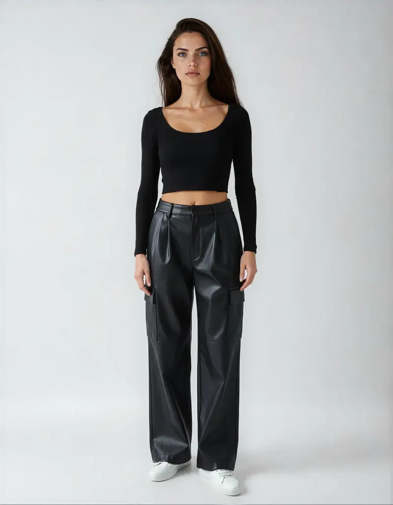 Pantalone Cargo Ecopelle GRAZIA