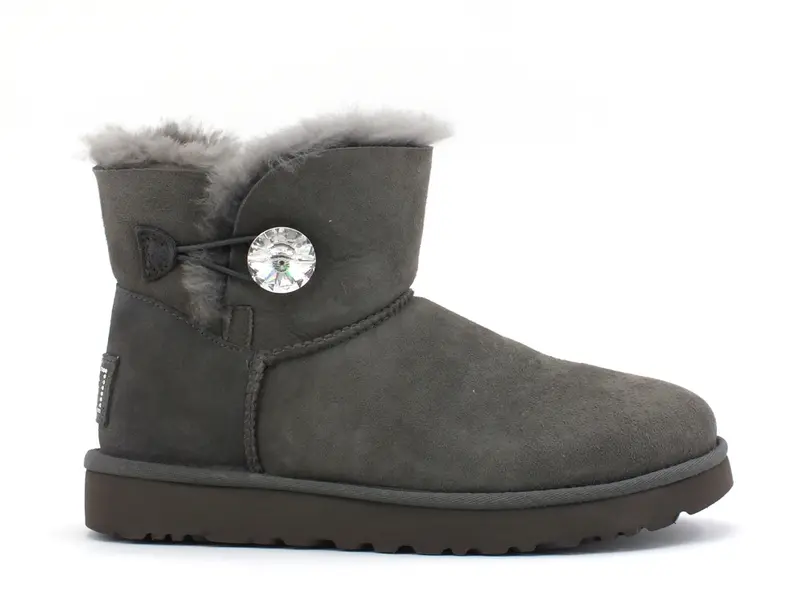 UGG W MIni Bailey Button Bling Grey  W1016554